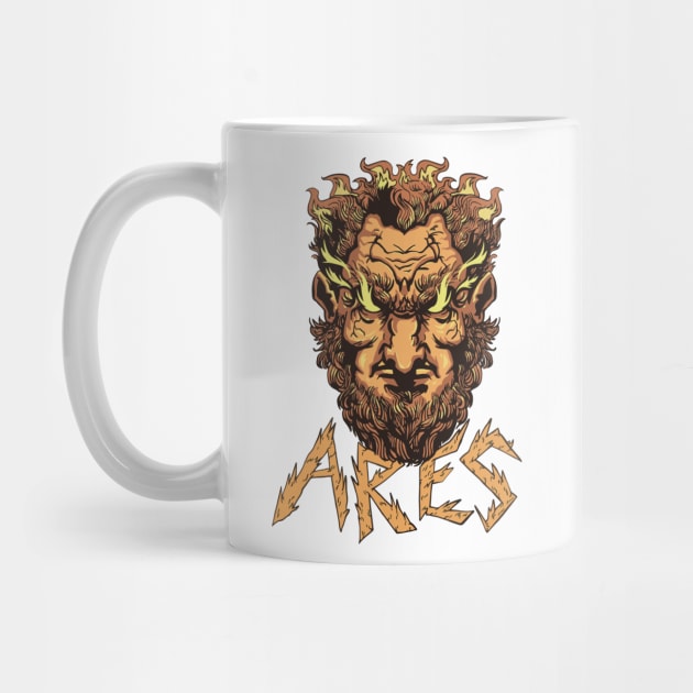 Ares  Head   P R t shirt by LindenDesigns